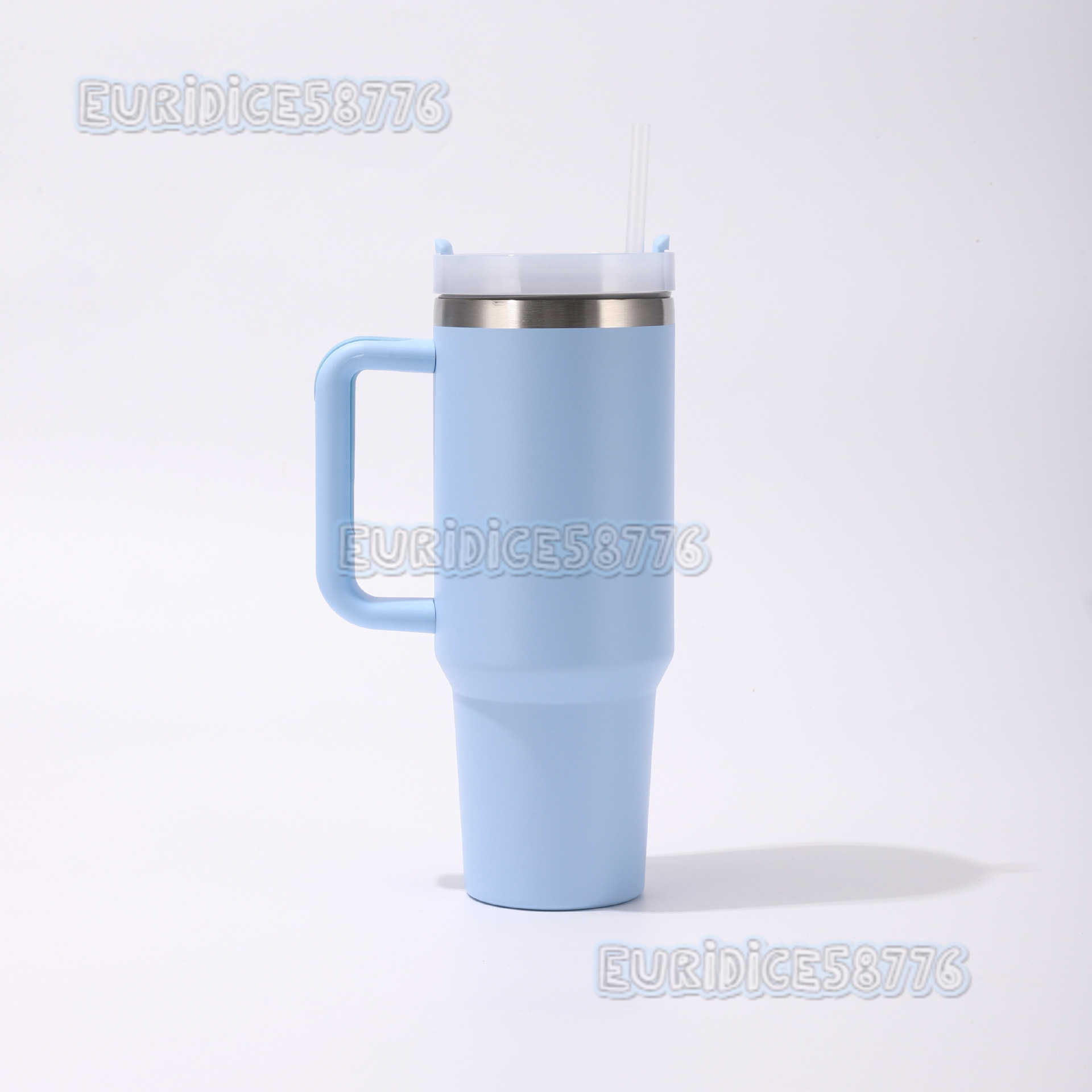 New 304 Stainless Steel Insulated Cup 40oz with Handle Portable Car Cup Doublelayer Straw Straight Cup H250911