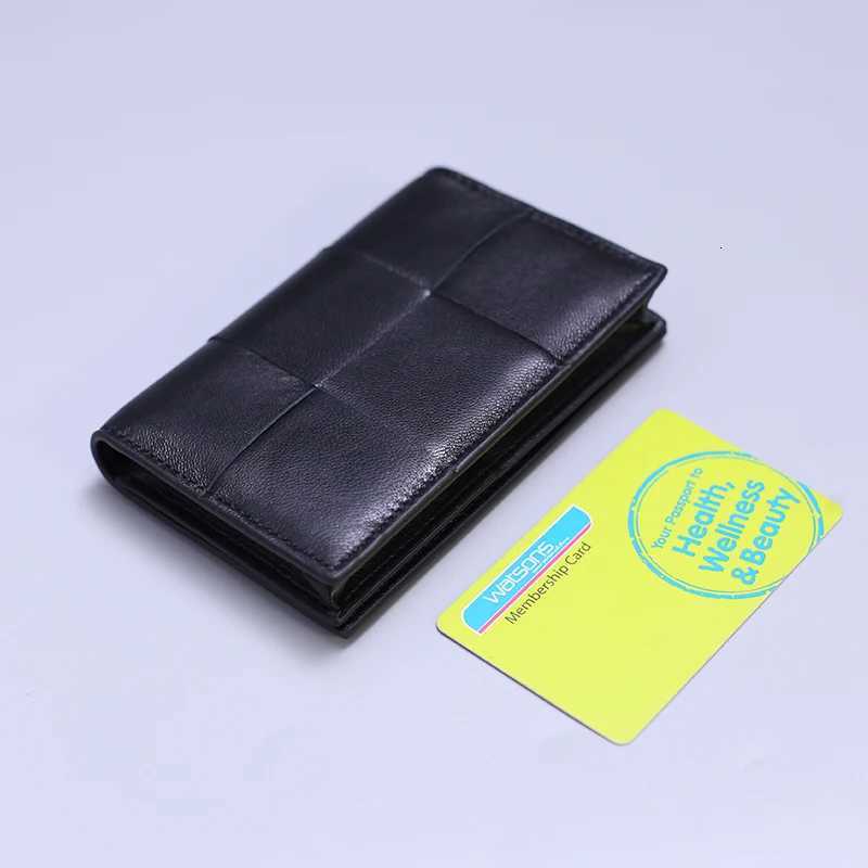 New MultiFunctional Leather Woven Card Holder ort Simple ex Busin Card Storage Bag Large Capaci Leather Wallet W250911