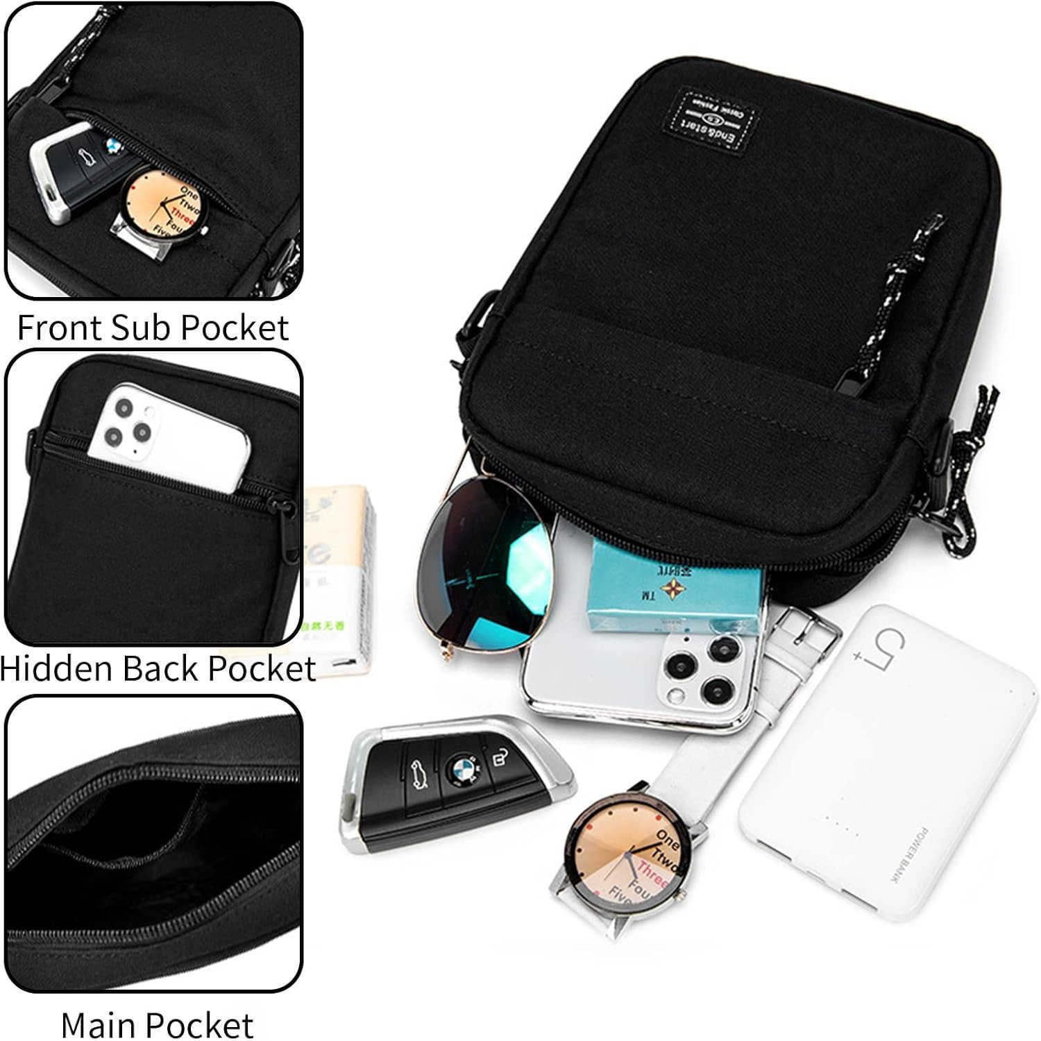 Small Crossbody Bag Shoulder Bag For Men Women Mini Messenger Bag Water Resistant Satchel Bag for Work TravelW250911