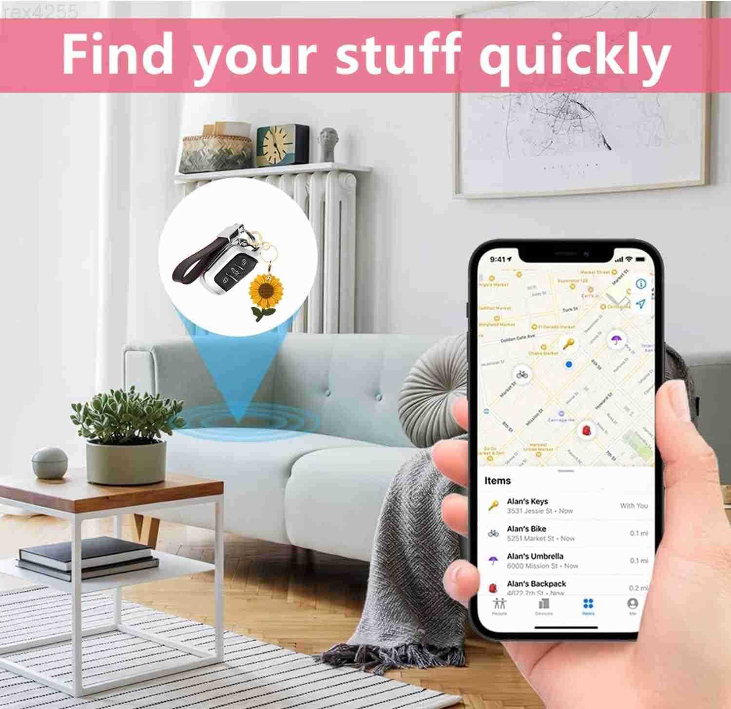 Keychain Case Holder Compatible with AirTag AntiScratch Tag Cover with Keychain RingCute Protective Finder GPS Tracker Case for WalletKeysbagpeW250911