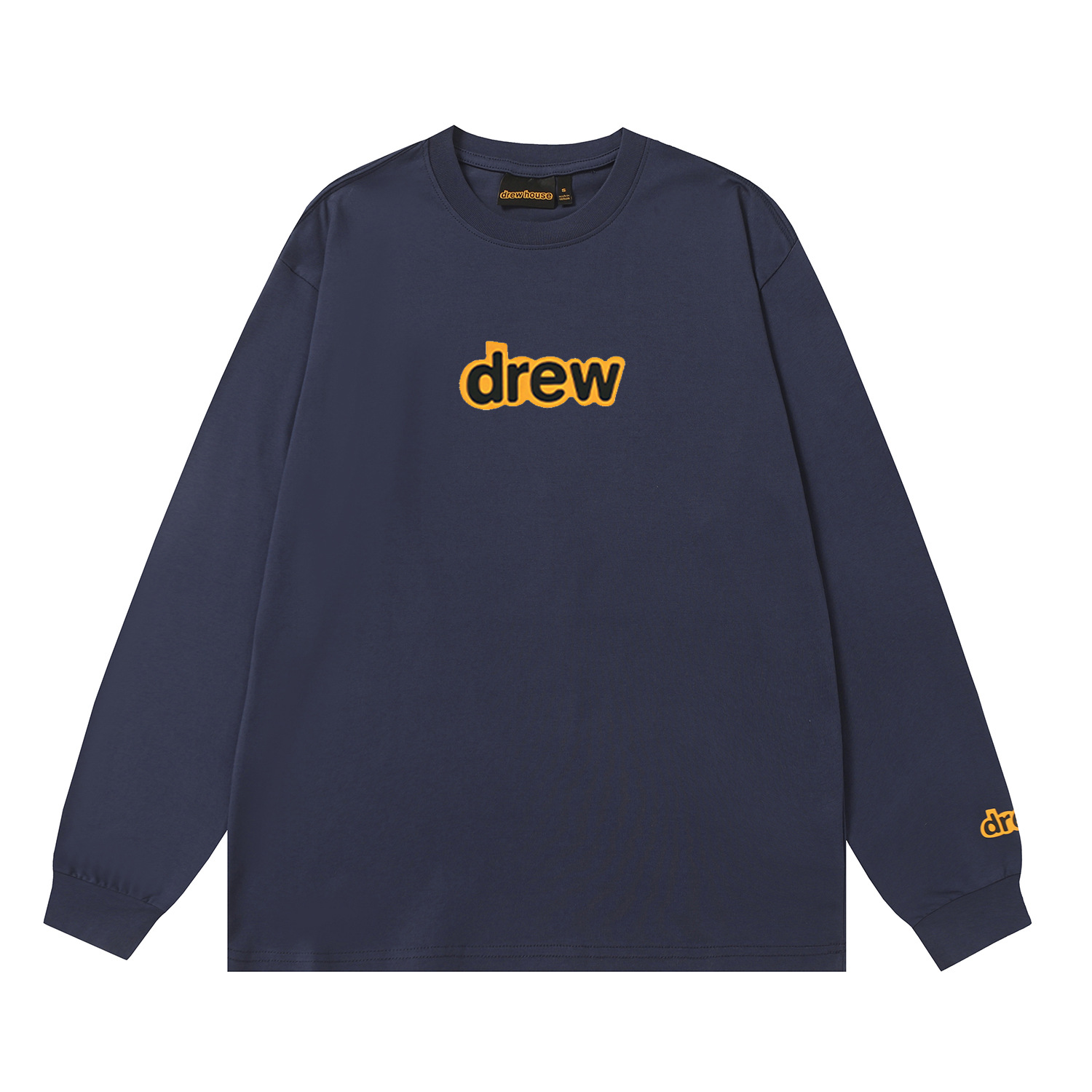 Drew House New drew Classic tape letters T Shirt Men's and Women's Long Sleeve Tshirt Designer Luxury