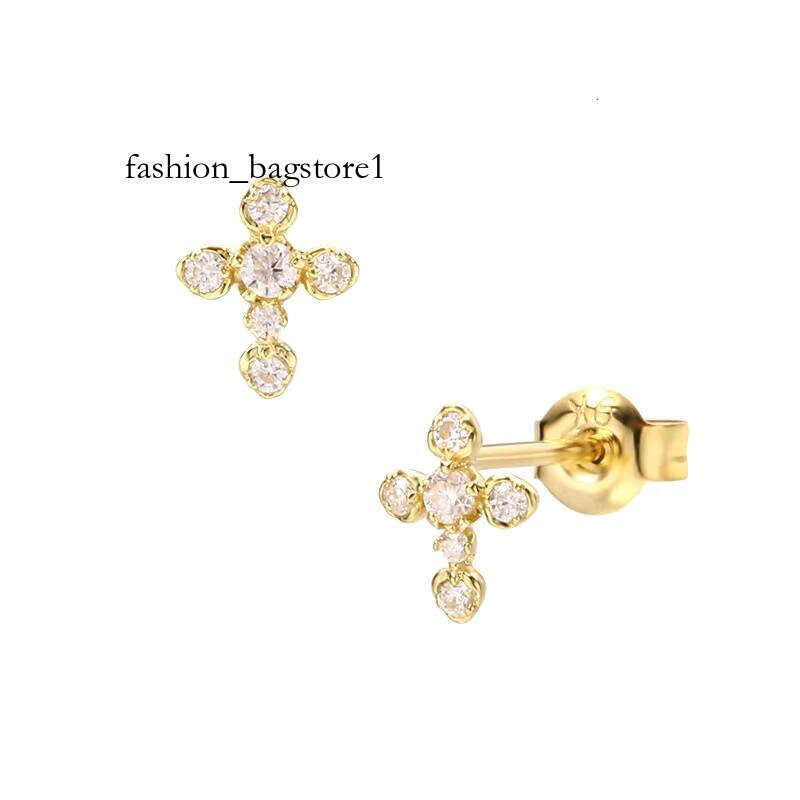 HYH Minimalist 9K Gold Cross Moissanite Stud Earrings Ins Fashion Style Jewelry Wholesale