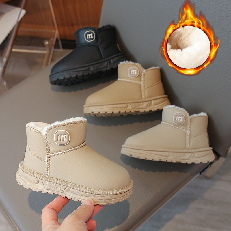 designer boots Snow Slip On Short Boots Cotton Fleece Lined Warm Shoes for Kids