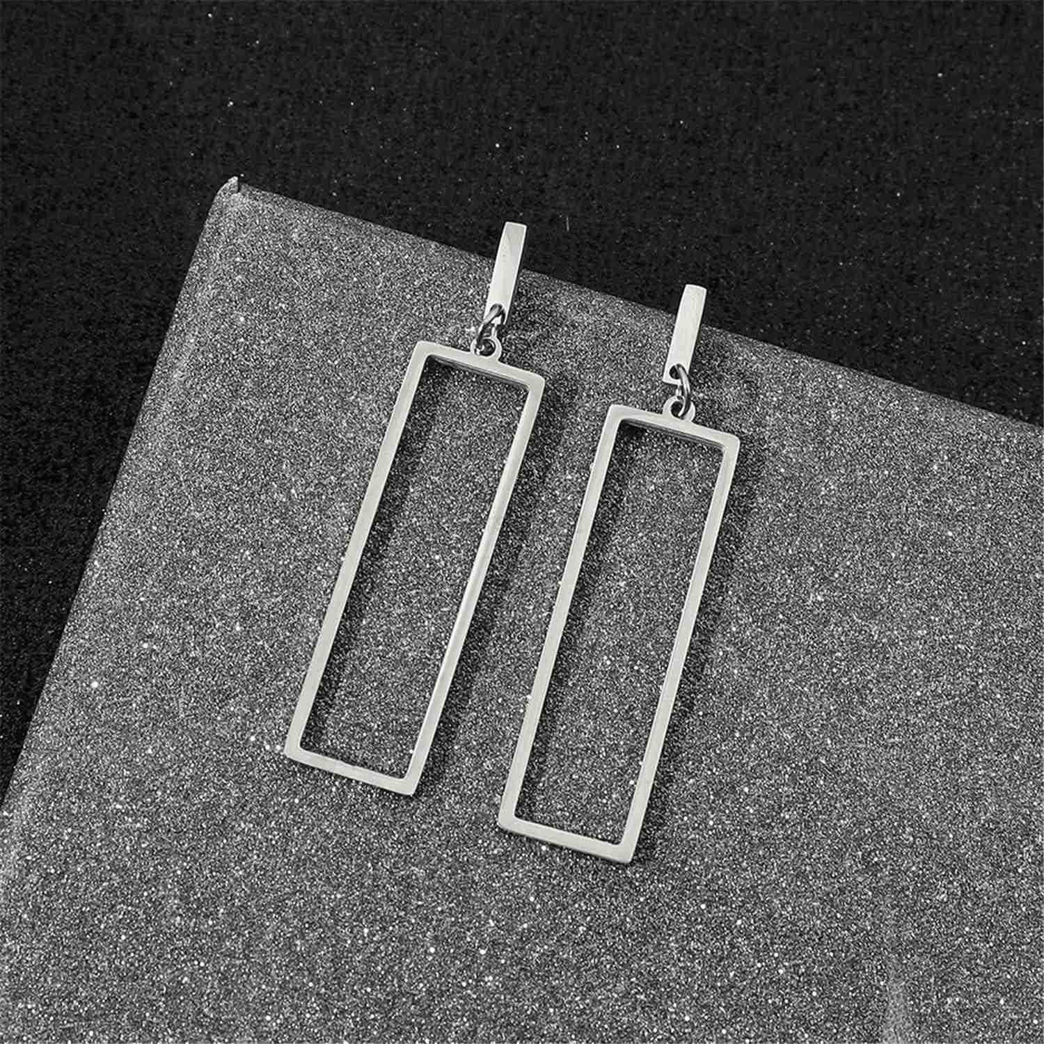 Charm Chic Minimalist Punk Metal Triangle Rectangle Geometry Dangle Drop Earrings For Women Teen Men Costume JewelryW250911