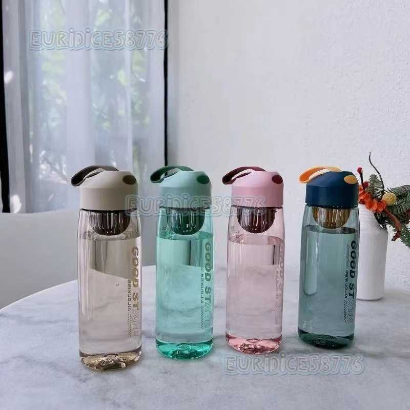 New Large Capacity Water Bottle High Aesthetic Outdoor Portable Cup Creative with Handle Strap Sports Plastic Water H250911