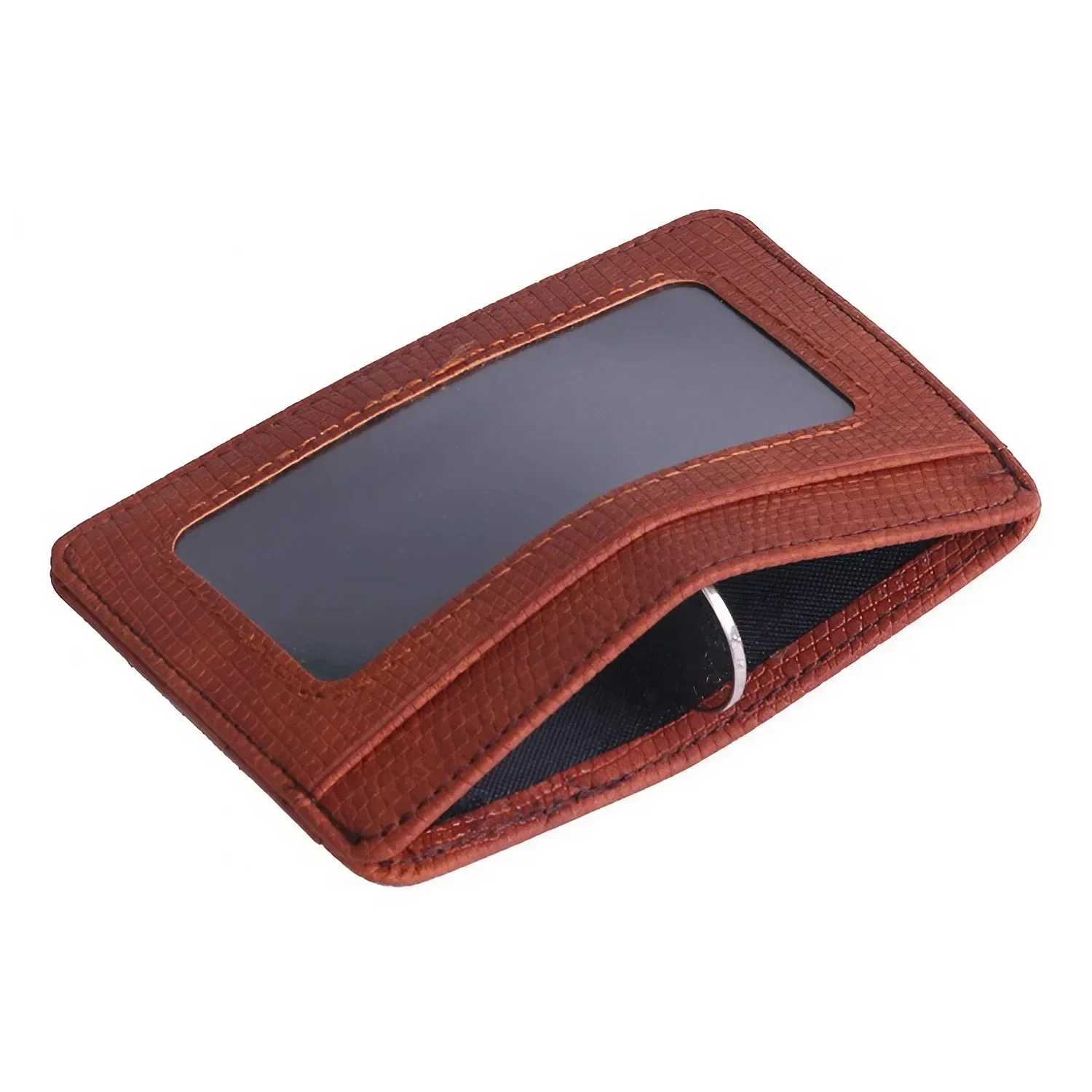 Mini Travel PU Leather Card Holder Wallet Lizard Pattern ID Window Case for Men Women Compact Wallet Organizer W250911