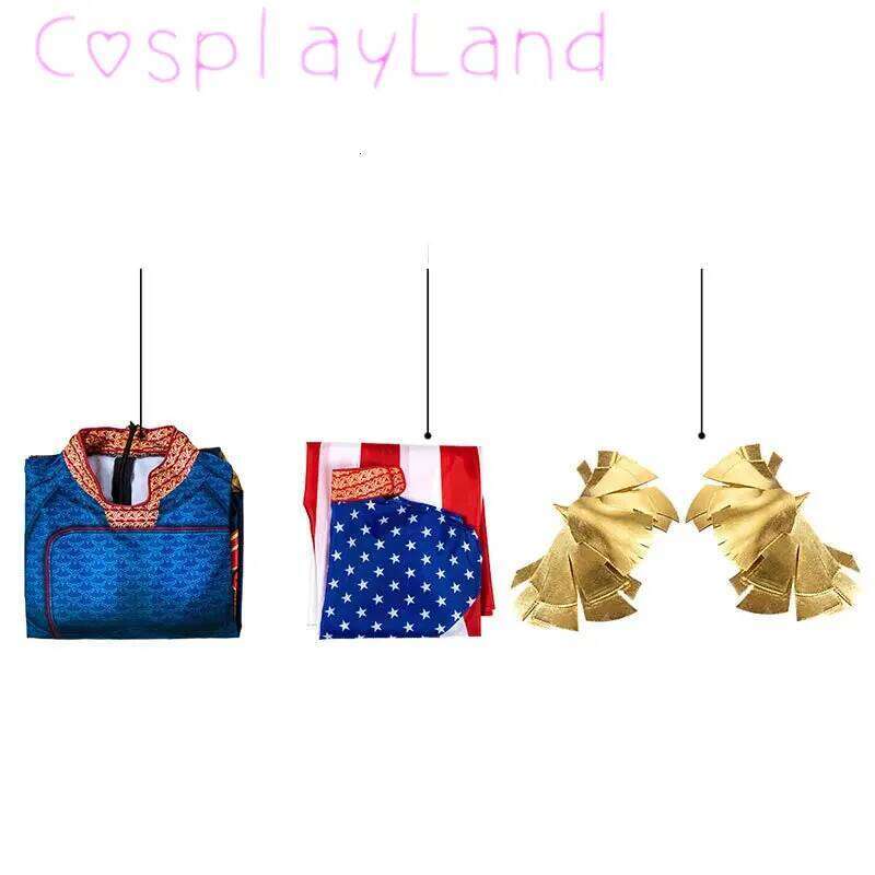 The Boys Homelander Cospaly Supe rhero Costume Adult Man Halloween Costumes An tony Starr Jumpsuit Cloak Blue Bodysuit