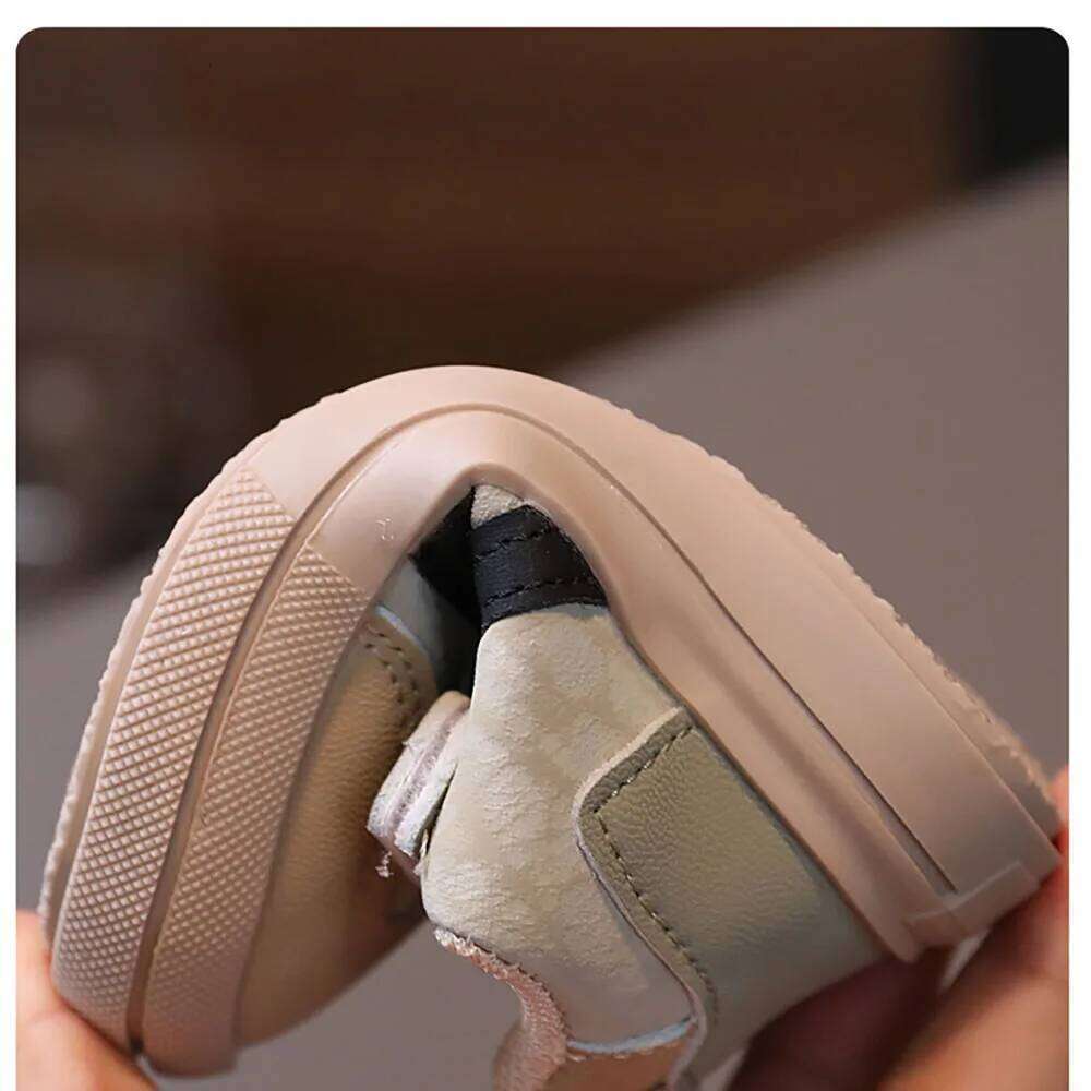 PU Leather Children Designers Kid's Ergonomics Soft-soled Girl's Sneakers Anti-slippery Sport Toddler Shoes