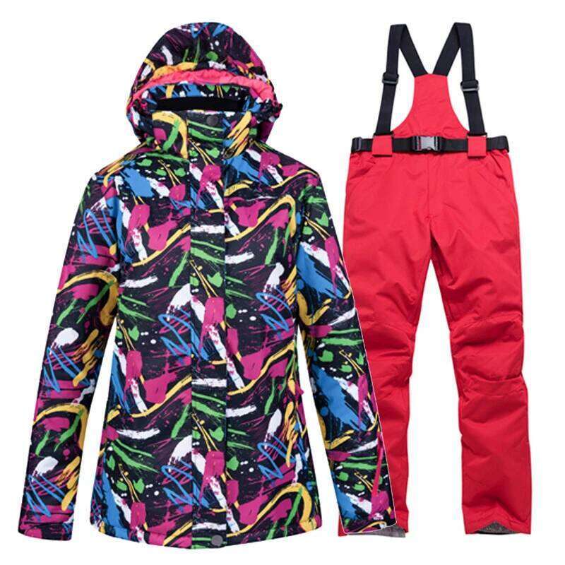 Cheaper, Women Snow Wear Suit Sets, Snowboard Clothing, Waterproof, Winter Costume, Ski Jacket And Strap Pant, Belt Bibs, Adult,