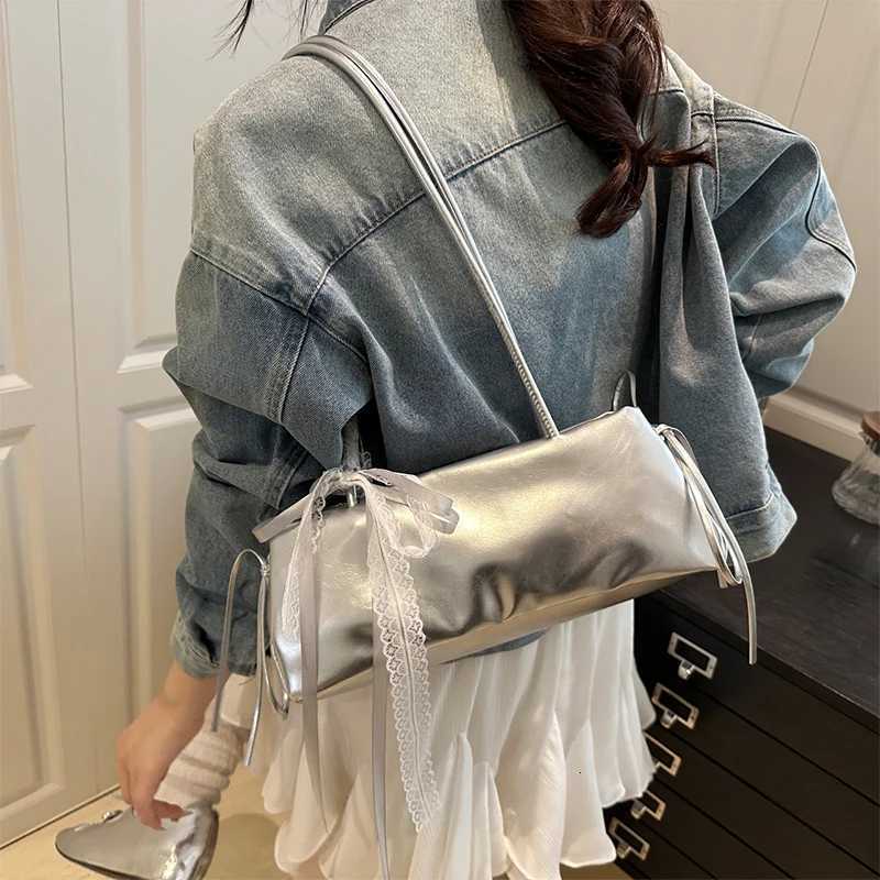 French Elegant Square Bag Korean Bow Decoration Pu Highquality Bag Niche Simple Ballet Style Shoulder Bag New Casual Women Bags Z250911