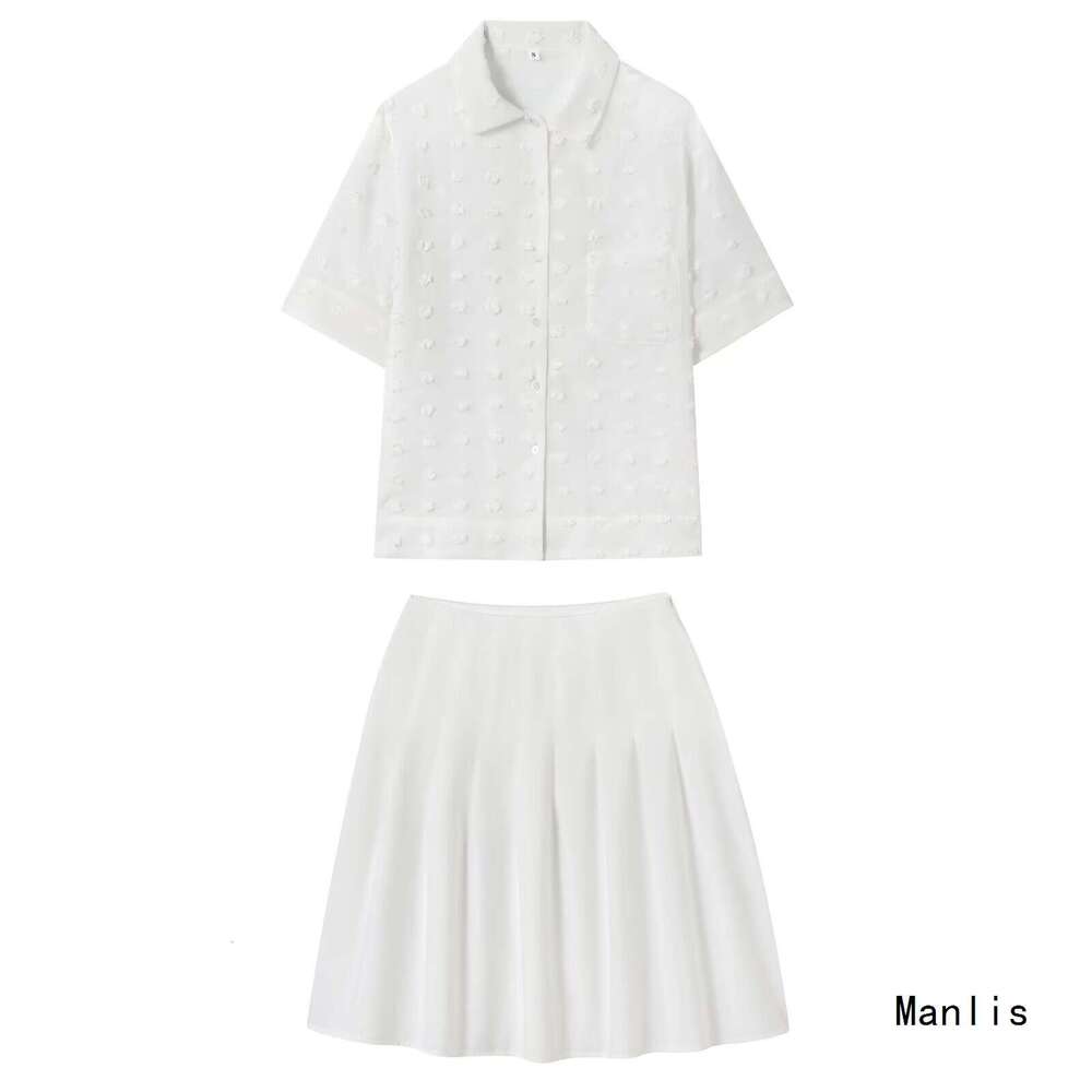 DHEssentials INS Summer New Fashion Suit Little Chanel Style Socialite Elegant Embroidered Dress Short Sleeve Two-Piece Set