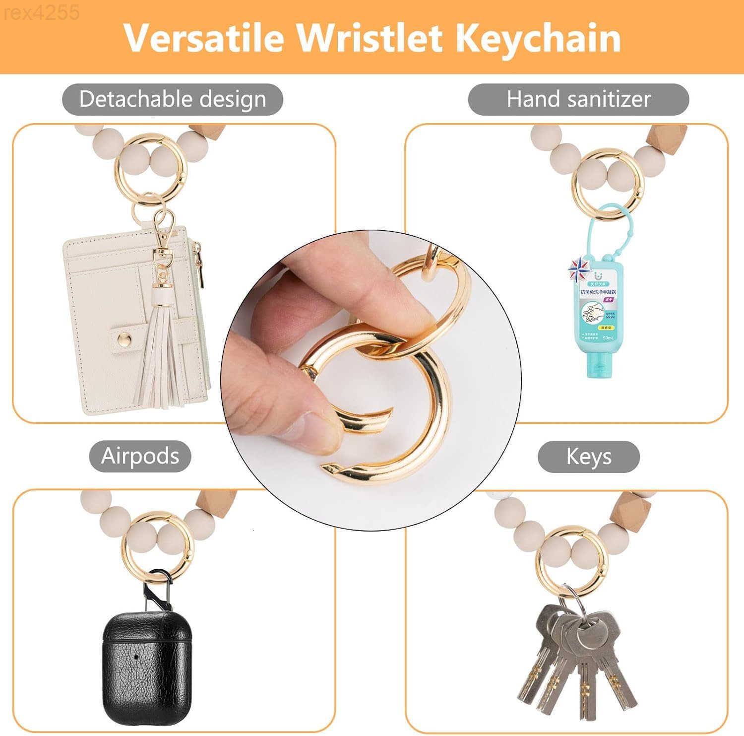 Wallet Keychain Wristlet for WomenSlim RFID Credit Card Holder Purse Tassel Keychain Bangle Key Ring for Men WomenW250911