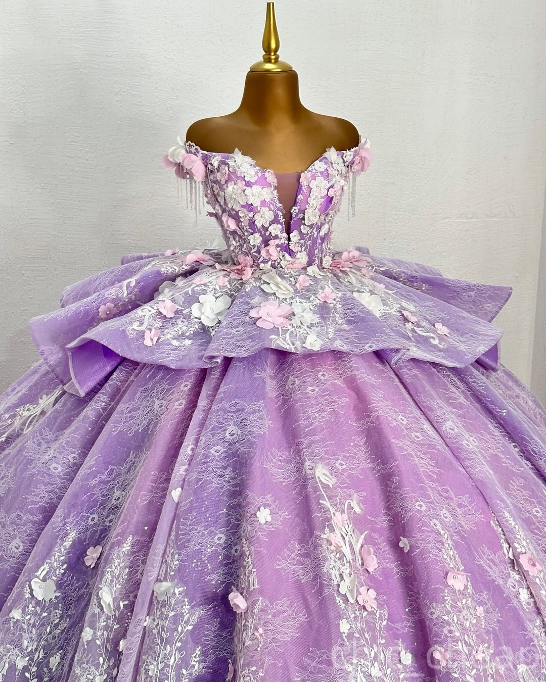 Princess Lilac Quinceanera Dresses Sweetheart Floral Lace Beaded Vintage Ball Gown Elegant Lace Birthday Party Dress 16 Years Prom Gowns