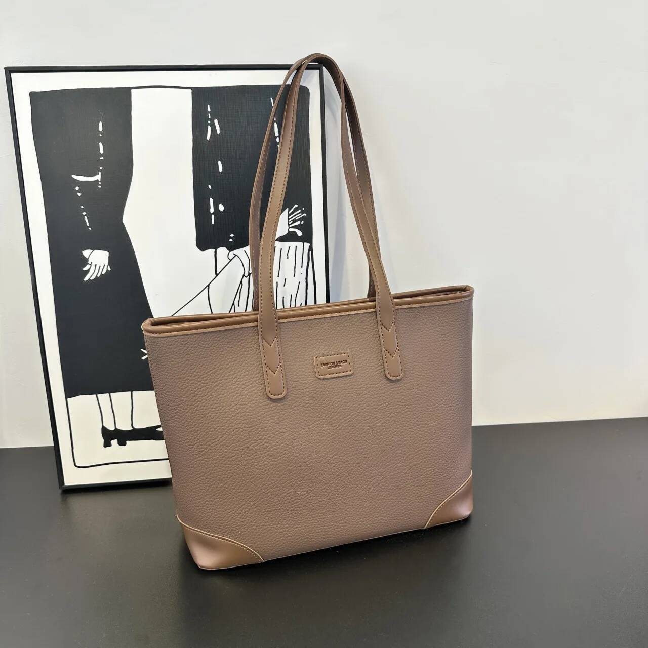 2025 New Fashionable Hand-Carried Large-Capacity Popular Solid Color Tote Casual Women's Bag