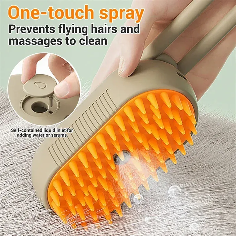 Cat Steam Brush Steamy Dog Brush 3 in 1 Electric Spray Cat Hair Brushes for Massage Pet Grooming Comb Hair Removal Combs
