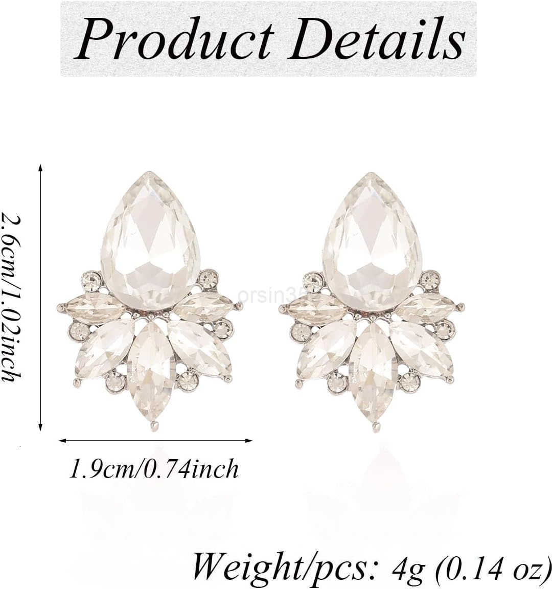 Vintage Rhinestone Earrings Fancy Crystal Cluster Drop Earrings Art Deco Earrings for WomenW250911