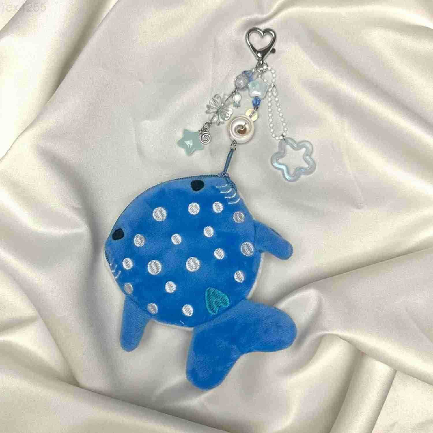Shark Coin Purse KeychainCute Plush Change Purse with Zipper KeychainKawaii Handmade Coin Pouches for WomenW250910