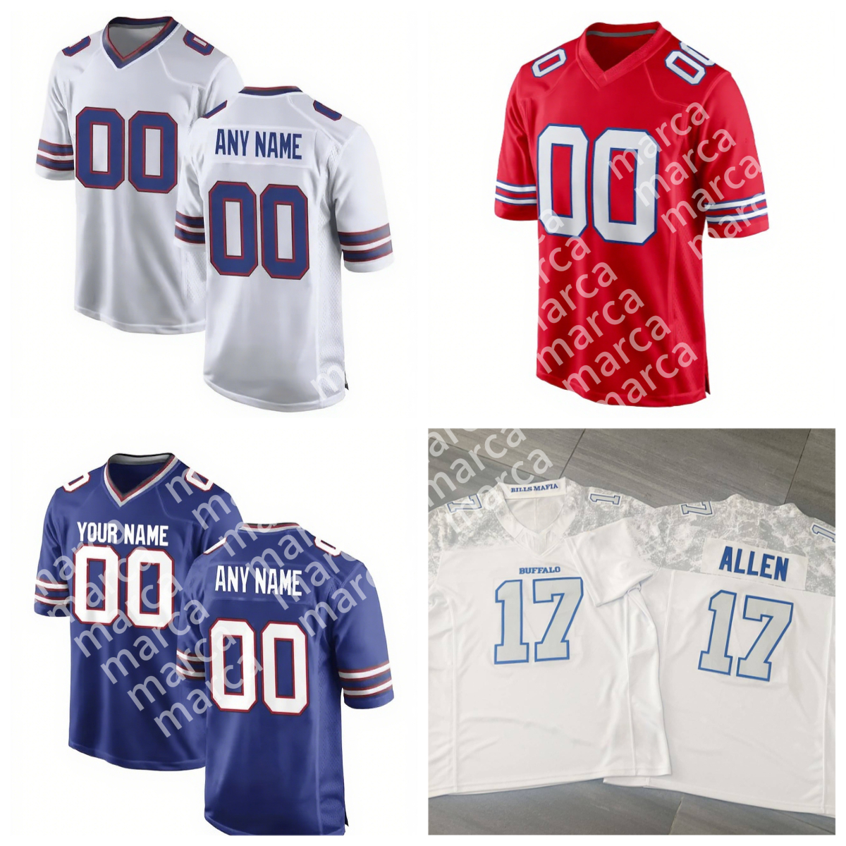 Custom Jersey Josh 17 Allen 2025 Rivalries Joey Bosa Gabriel Davis Miller James Cook Bernard Rasul Douglas Dawson Knox Beasley 0Milano Kincaid Dawkins Stitch