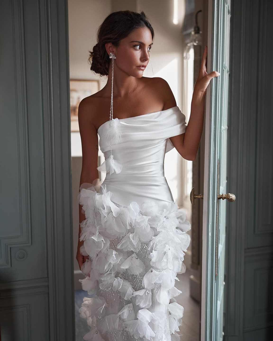 Luxury Prom Dresses Mermaid Women's Flowers Sexy Mermaid Satin One Shoulder Bridal Gowns Vestidos De Novia 2025 Customized