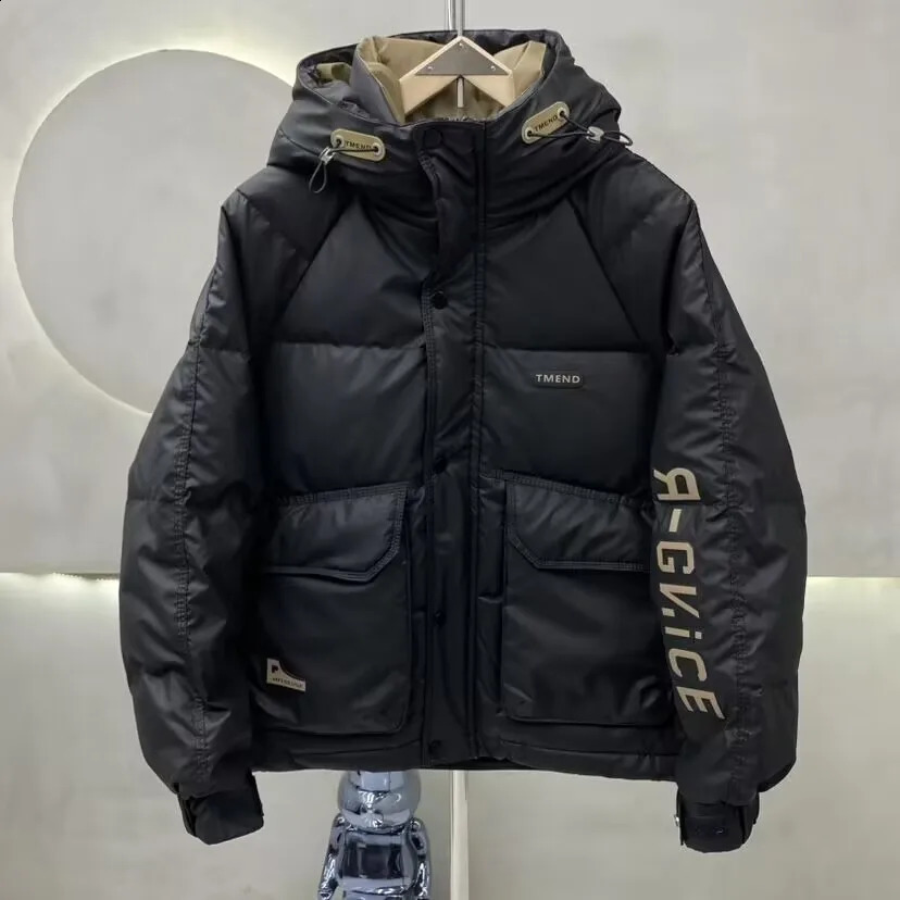 Fashion Mens Hooded Down Jacket Fall Winter Thick Warm Outdoor Windproof Sportwear Coats Male Disposable White Duck 250911