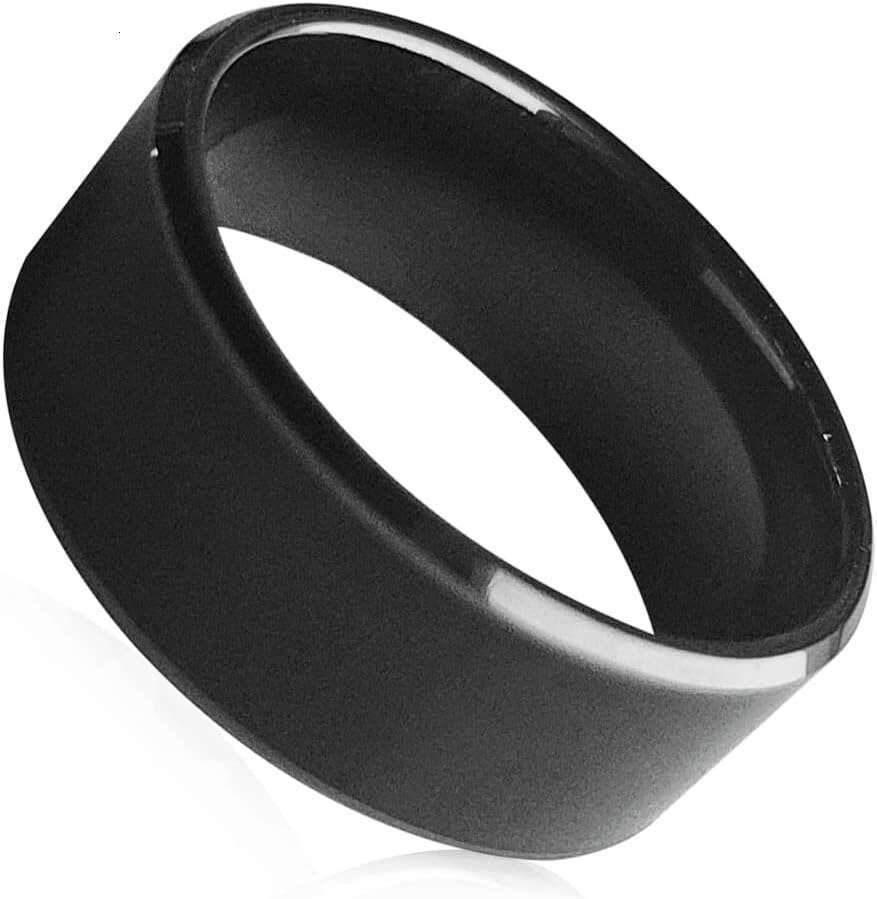 RFID Rewritable Dual Frequency In One ID T5577&IC CUID Black Ceramics Smart Finger Ring Wear for Men or Women