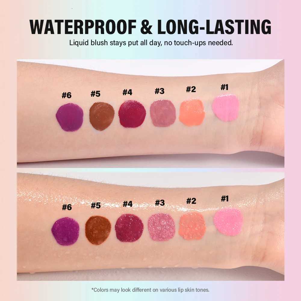 Cheek Blusher 6 colors LongLasting Cheek Stain AllDay Blendable Liquid Blush LongLasting Blush Sponge Applicator Cheek Makeup W250911
