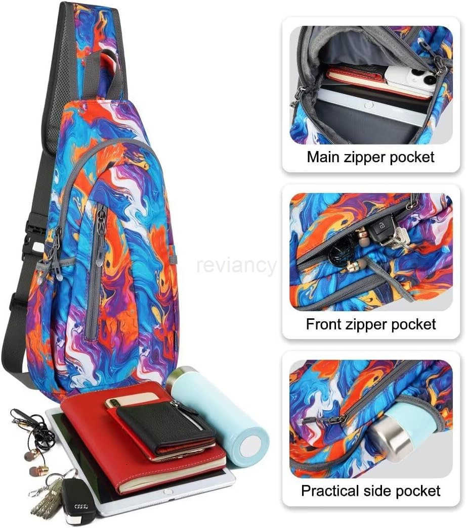 Small Sling Bag Lightweight Crossbody Backpack for Men Women Shoulder Bag for Sports and OutdoorW250911