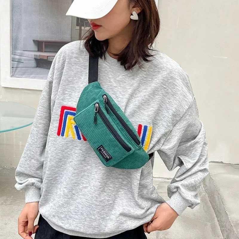 Corduroy Womens Waist Bag Small Canvas Ladies Casual Shoulder Crossbody Bags Fashion Fanny Pack Female Solid Color Chest Bag Z250911