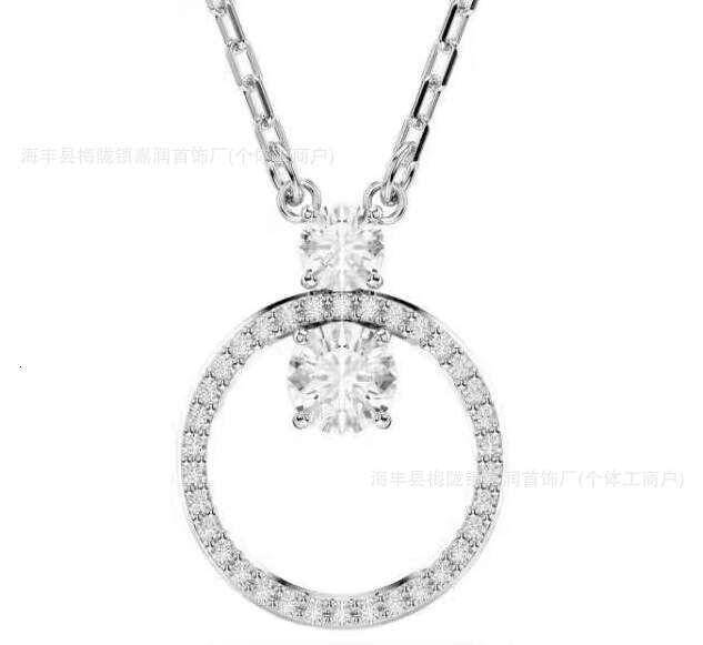 Shijia Constella Circle Round Full Dia Necklace Water Drop Earrings for Women Light High-end Exquisite Jewelry