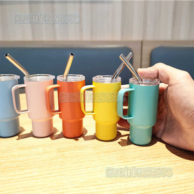 Stainless Steel 2oz Mini Handle Shot Glass Portable Car Straw Insulated Cup 60ml Cup H250911