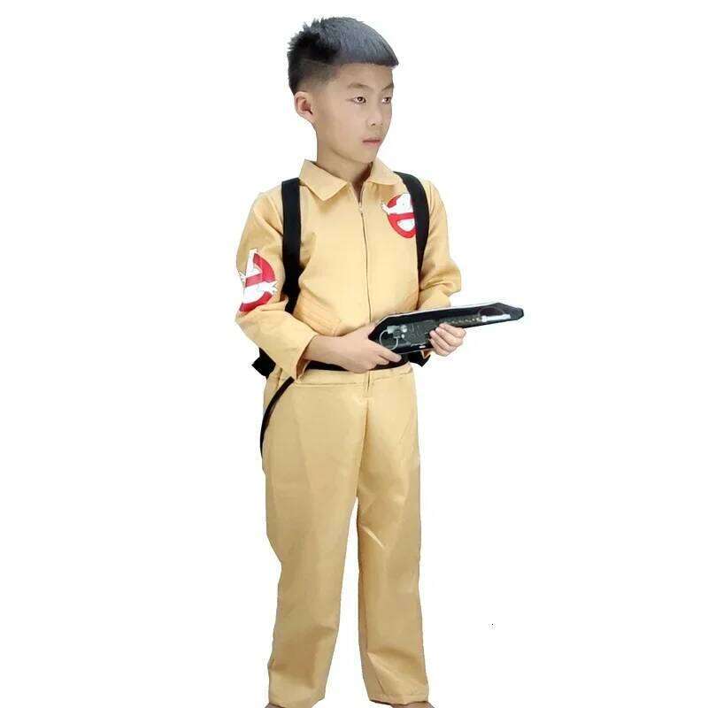 Ghostbusters uniform Ghostbu sters c ostume with gun Quantum bag Halloween costume