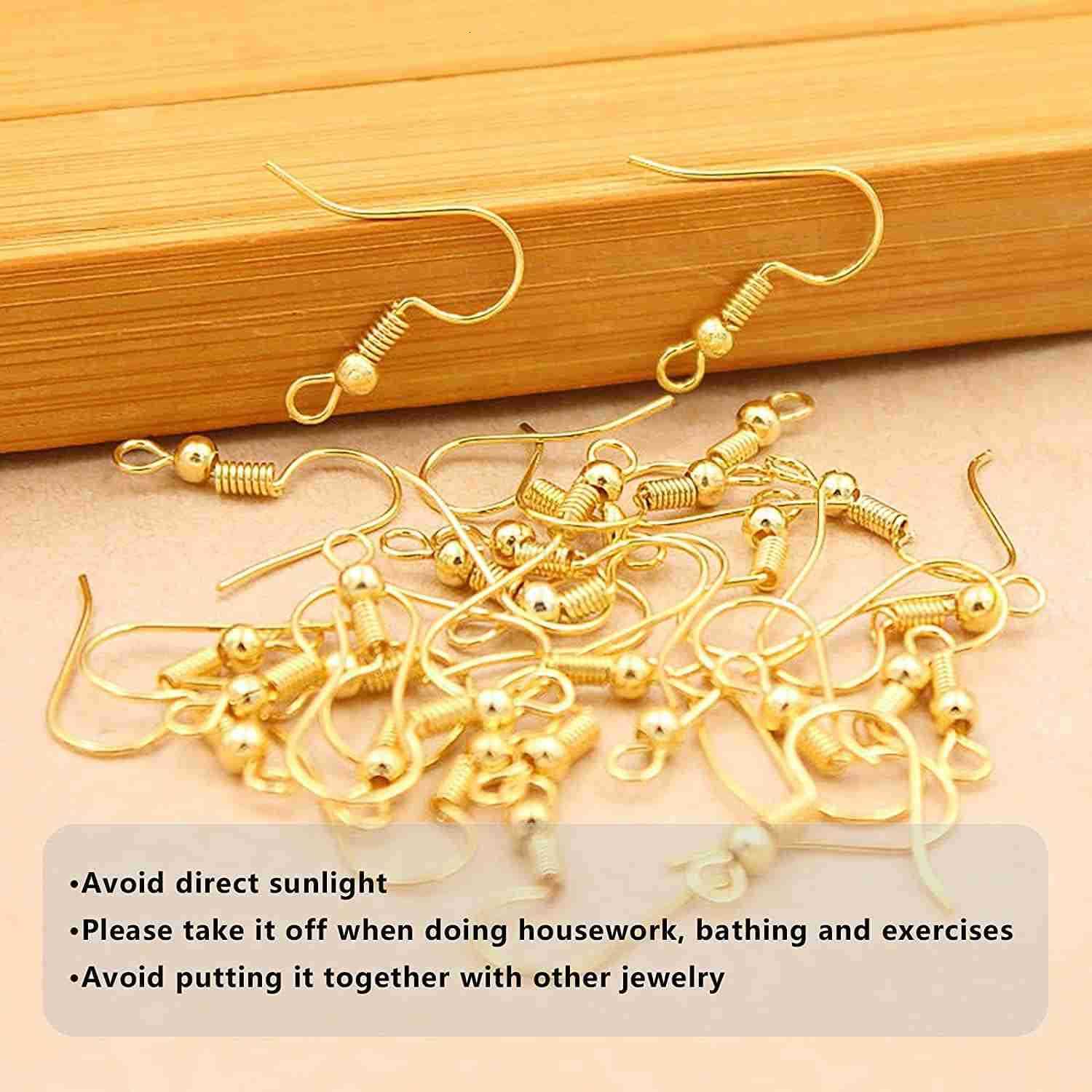 Earring Hooks 150 PCS75 Pairs Silver Plated Ear Wires Fish Hooks500pcs Earring Making Kit with Jump Rings and Clear Silicone Earring Backs Stoppers fW