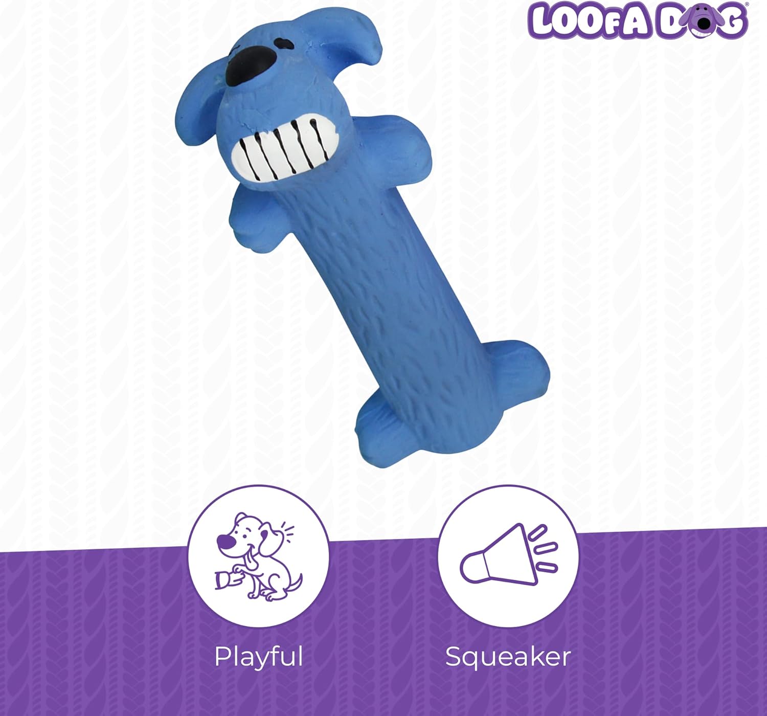 MBIKU Original Loofa Dog Latex Ruff 6" Dog Toy, Assorted Colors for small breeds.