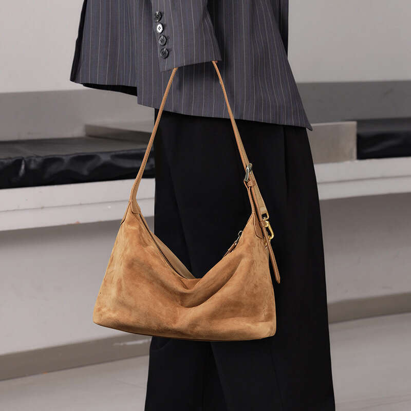 Luxury bag Top Layer Vegetable Tanned High End Single Shoulder Dumpling Commuter Versatile Large Capacity Genuine Leather Hobo Underarm Bag