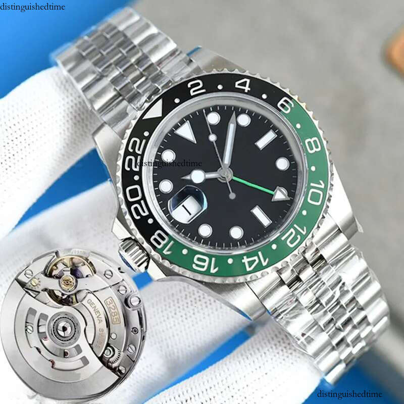 Pepsi gmt batman mens watch batgirl man watches 40mm 3285 movement 904l jubilee bracelet ceramic bezel black dial root beer Left-handed Male wristwatch WJZ