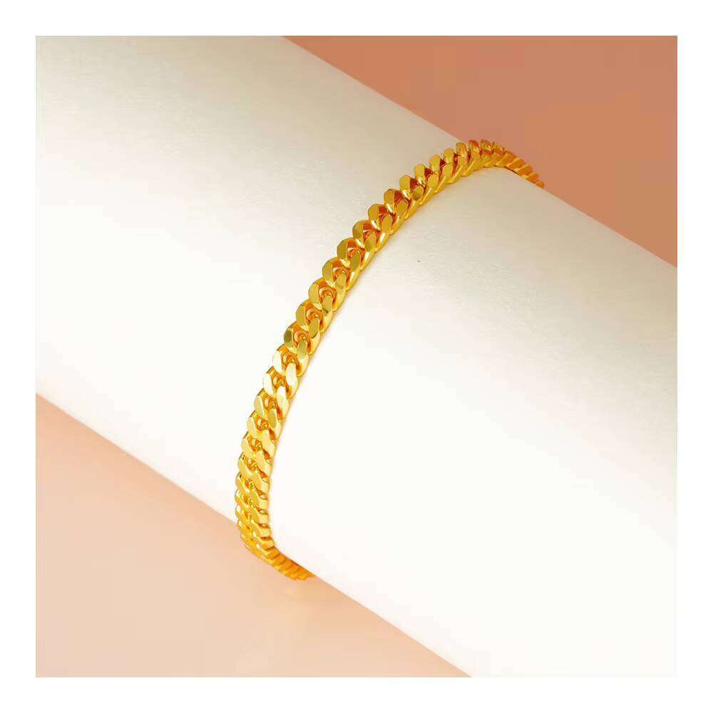 High Quality Sterling Sier Fashion Fine Jewelry Gold Plated Figaro Link Hand Chain Chunky Moissanite Bracelet