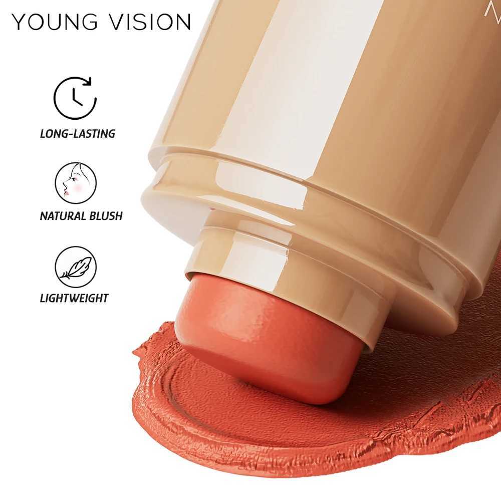 YOUNG VISION powder blusher stick natural 6 color matte portable lip and cheek pocket rouge cream W250911