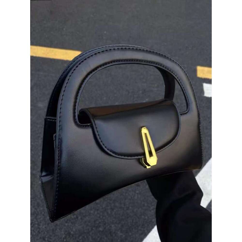 Niche Design High-End Retro Lock Handbag Female Korean Style All-Match Fashion Shoulder Messenger Bag