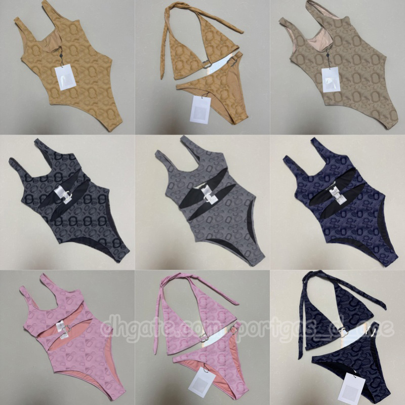 Letters Women Bikinis Swimwear Luxury Waist Cut Off Low Back Swimsuit Designer Summer Vacation Pool Party Yacht Swimsuits