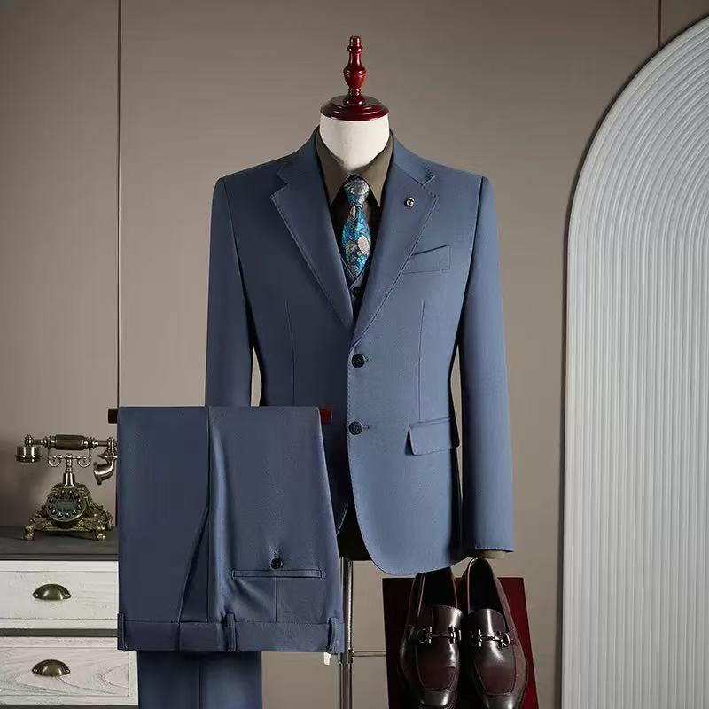 T1723 Men's Casual Suit Business Solid Color Suit