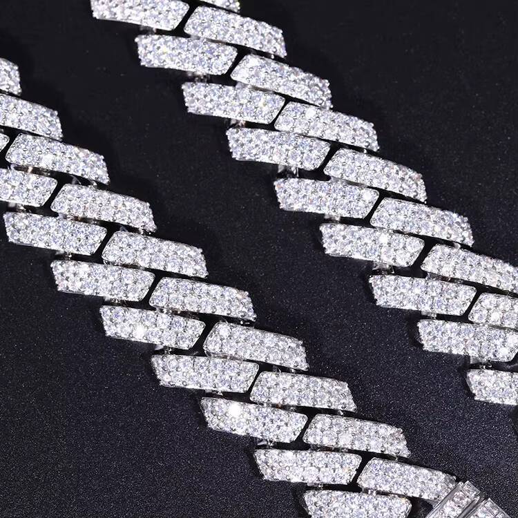 Cuban Link Chain Bracelet 15mm Wide Pure Silver 925 Stylish Hip Hop Chain Plated 18k Gold