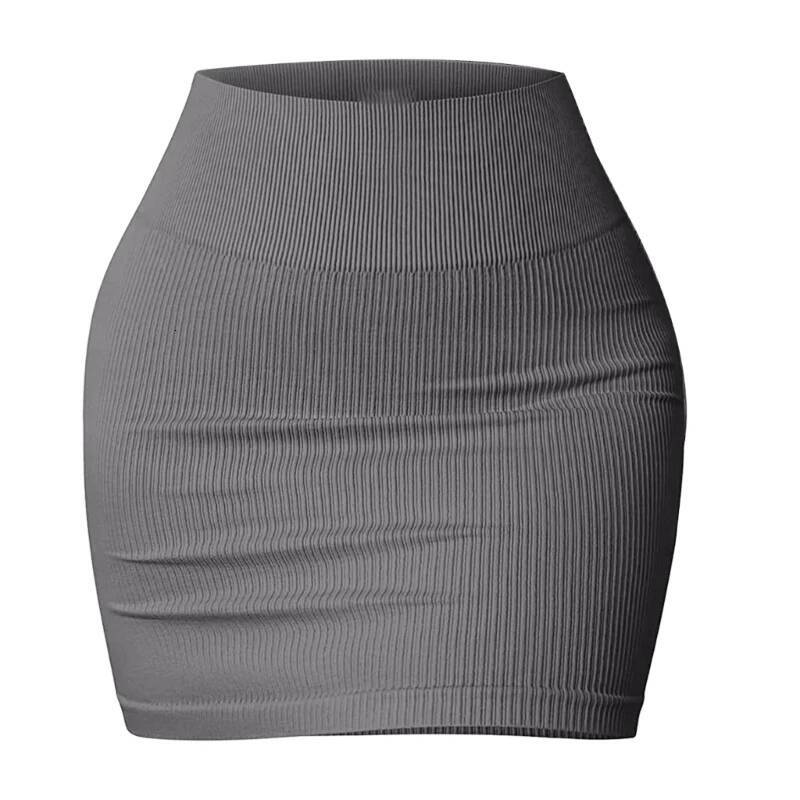 Women's Basic Elastic High Waist Bodycon Pencil Mini Casual Summer Ribbed Knit Short Skirt Fashion Streetwear dongdumaoyi
