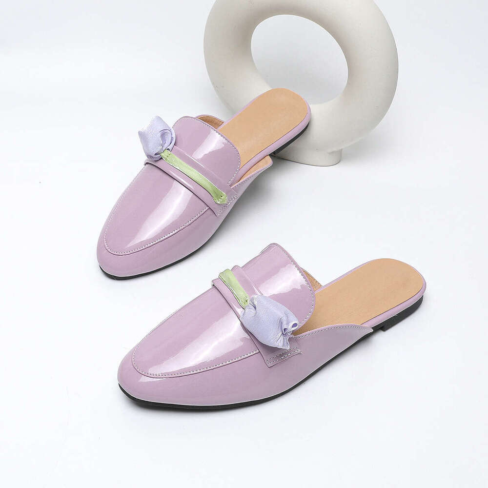 Plus Women's Shoes 35-45 Designer Shoe Size Round Toe Flat Flower Slip-On Sandals Spring Summer Mules Accessories
