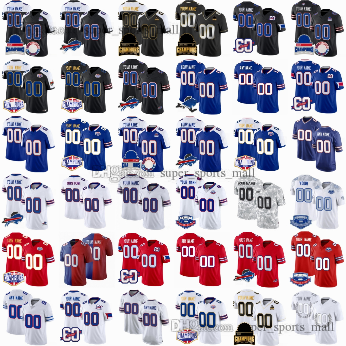DIY S-6XL College Football Jerseys 17 Josh Allen 4 Cook 97 Joey Bosa 86 Dalton Kincaid 0 Keon Coleman 73 Dion Dawkins 11 Trubisky 40 Von Miller Johnson Dorian Williams