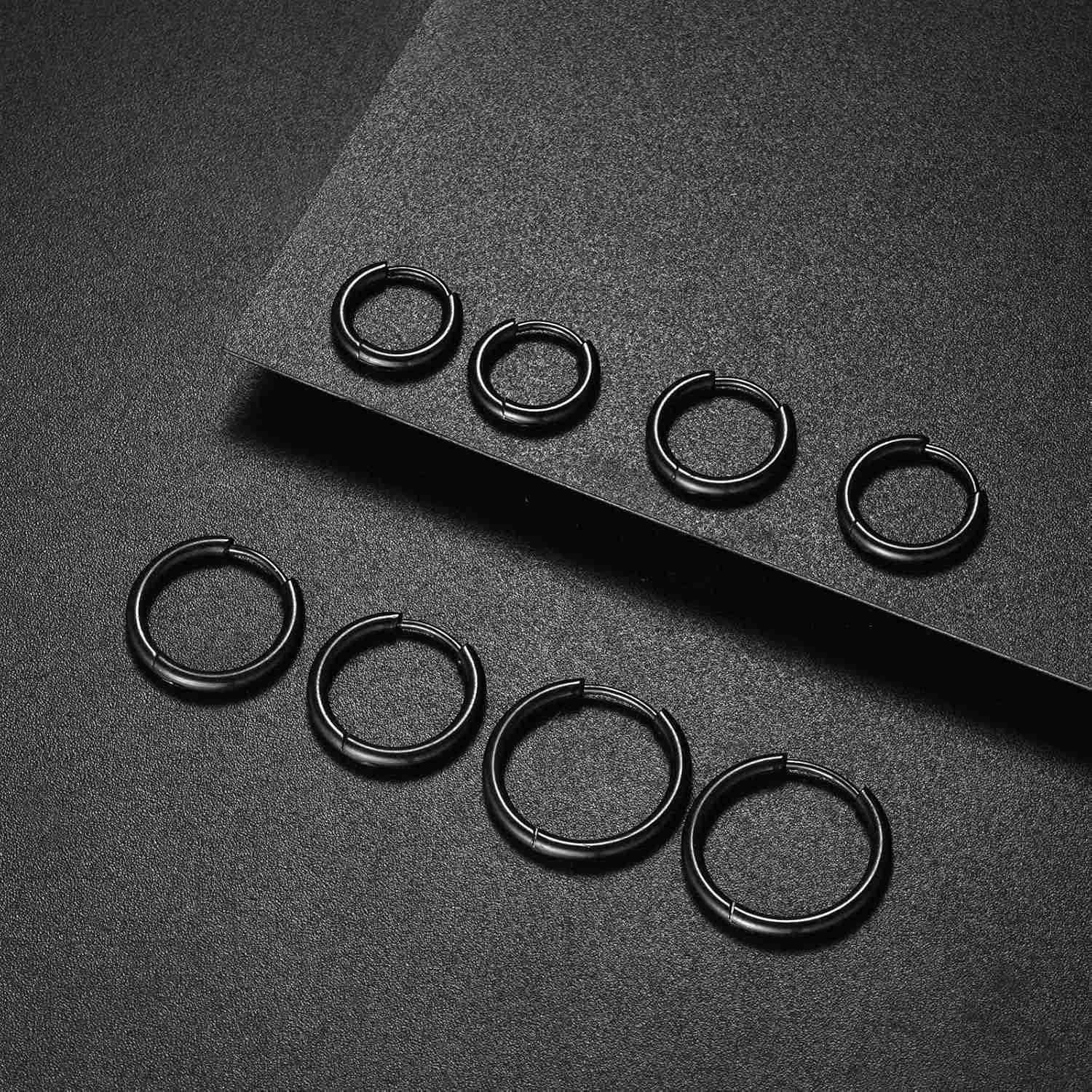 316L Surgical Stainless Steel Huggie Hoop Earrings 6mm 8mm 10mm 11mm 12mm 14mm Hypoallergenic Earrings Hoop Cartilage Helix Lobes Hinged Sleeper Earri