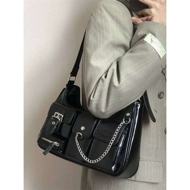 Richme Punk Bolso Mujer Fashion 2025 Trend New Design Chains Crossbody Shoulder Haruku Y2k PU Individuality Ladies Bags