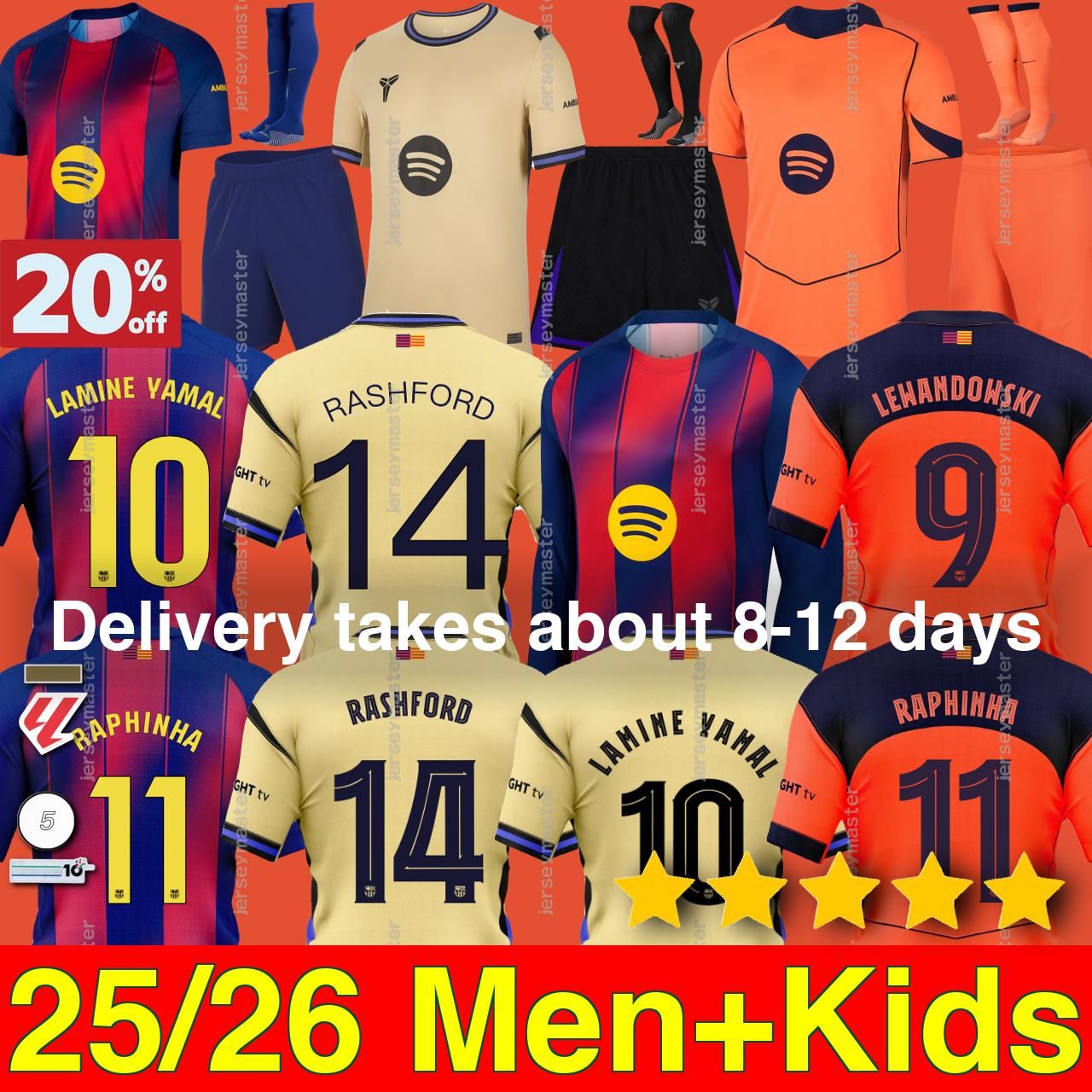 2025 2026 Barcelone RAPHINHA LAMINE YAMAL soccer jerseys Special es FERRAN LEWANDOWSKI camiseta de futbol PEDRI ANSU FATI GAVI ERIC KOUNDE kids kit 3 4XL