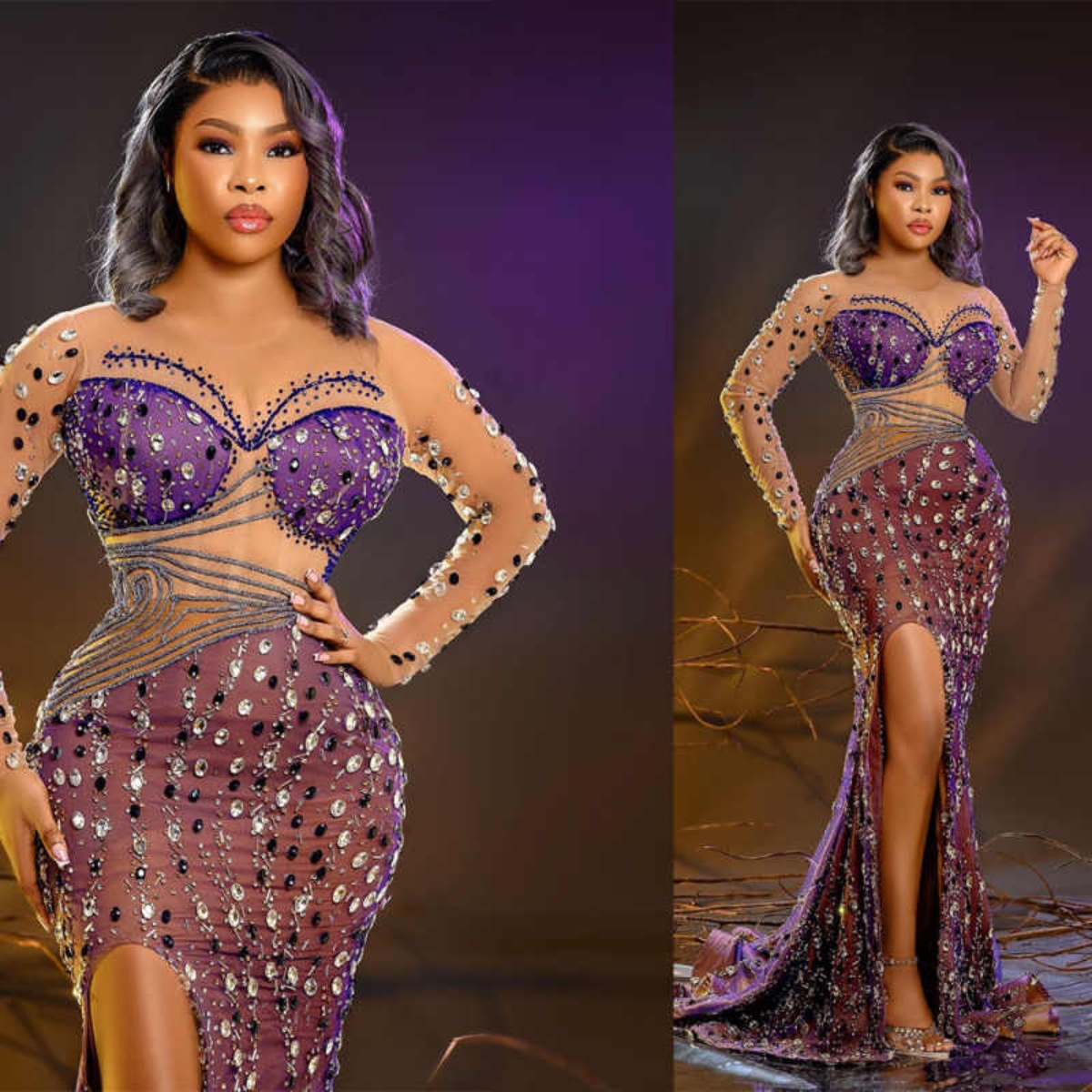 Luxury Crystals Celebrity Evening Dresses Jewel Long Sleeves Women Vestidos De Gala Grand Prom Party Gowns Customized