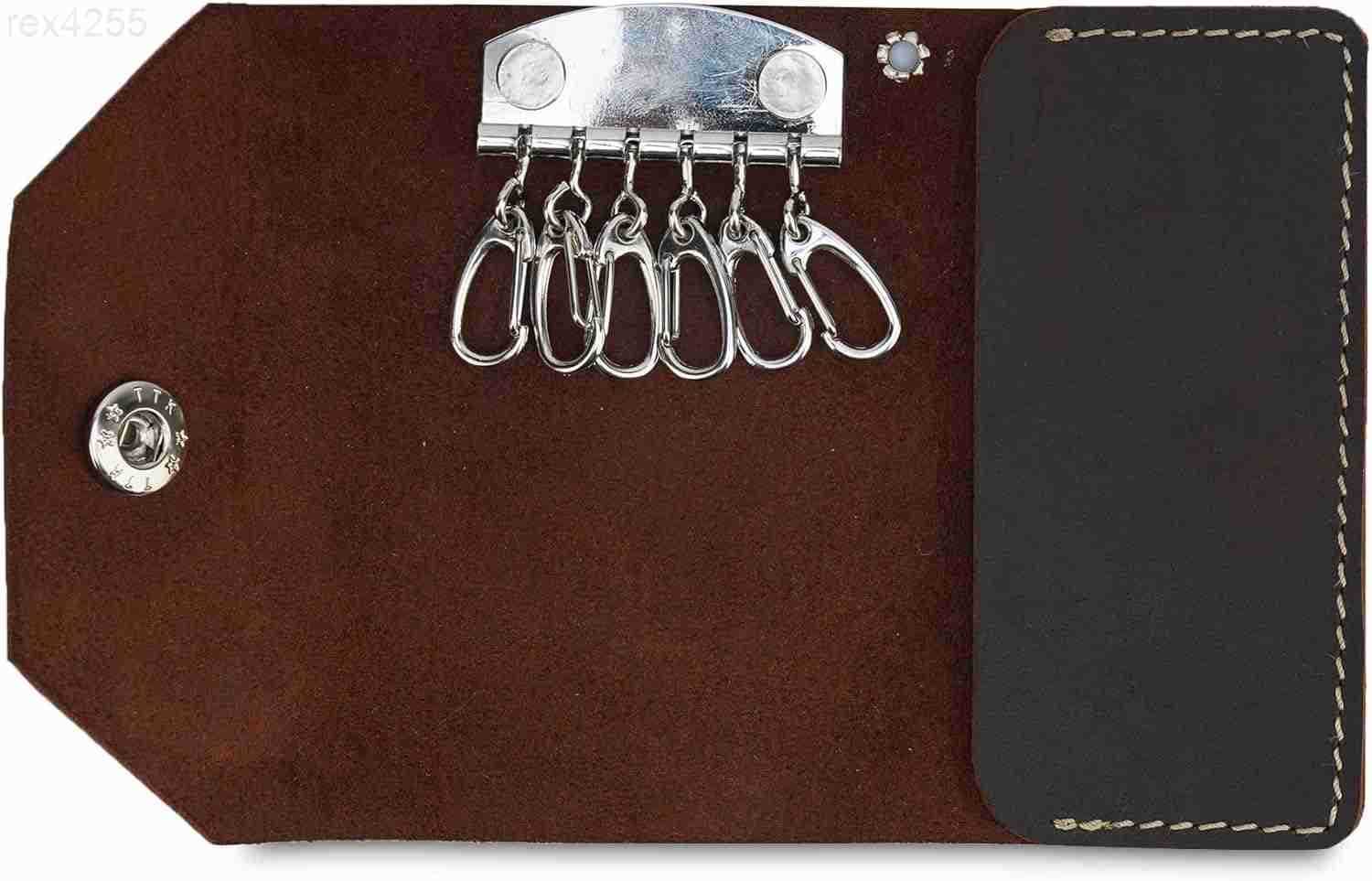 The Antiq Leather Keychain Wallet Waist Hanged Key Organiser Leather Key Holder Case Multiple Key Holder Key Fob Car Key Holder Gift for Men Women Bro