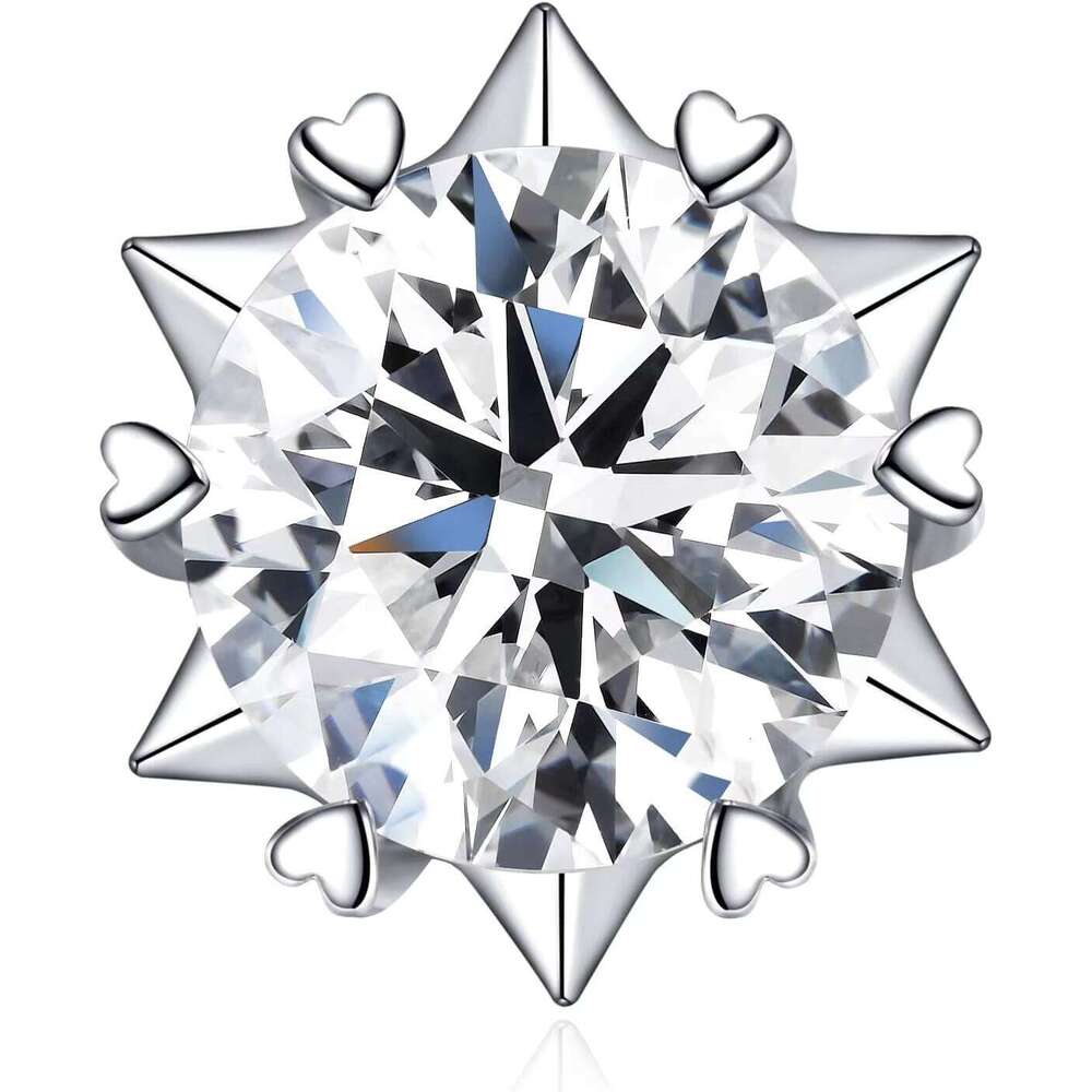 Sterling Sier Snowflake Earrings with Lab Grown Moissanite Hexagram Simple Elegant Temperament Jewelry